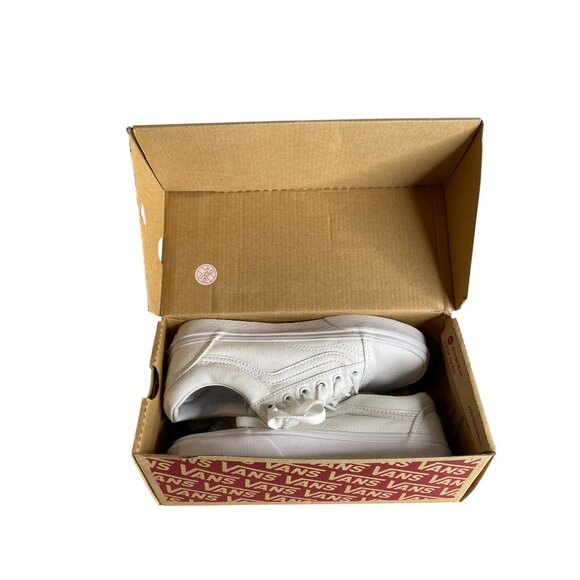 Vans Old Skool White Canvas Sneakers Womens Size 5.5 NEW - Picture 8 of 9